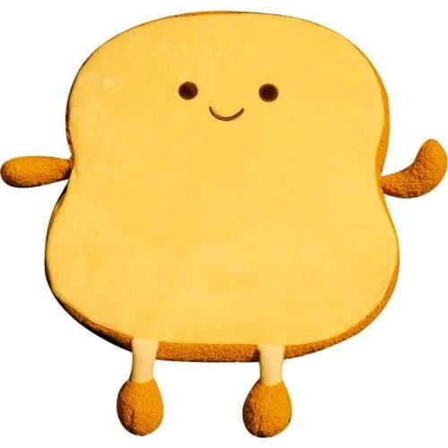 40X40cm Sliced bread sponge cushion cute cartoon toast plush chair cushion stuffed seat mat