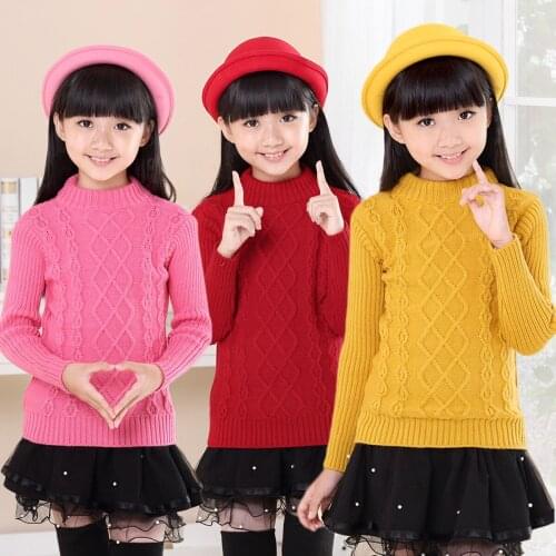 Girls Pullover Sweater Spring Kids O-Neck Sweaters For Teenager Boy Girl 90-160CM Autumn Winter Bottomting Wear