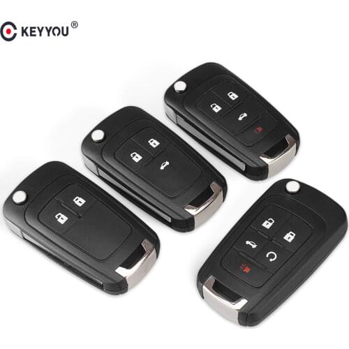 KEYYOU Flip Folding Remote car Key Shell For Chevrolet Cruze Epica Lova Camaro Impala 2 3 4 5 Button HU100 Blade