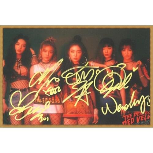 Hand signed THE PERFECT RED VELVET autographed group photo K-POP 6 inches free shipping 022018A