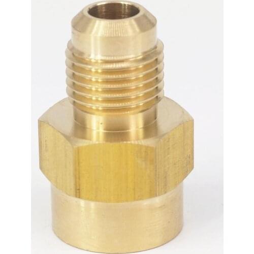 SAE Thread 1/2"-20 UNF Fit Tube OD 5/16" x 1/4" NPT Female Brass SAE 45 Degree Pipe Fitting Adapter