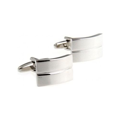 Siver Metal One Stripe Cufflink Cuff Link 15 Pairs Wholesale Free Shipping