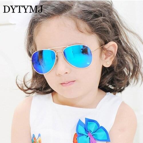 DYTYMJ New Children Sunglasses Trend Boys and Girls Sunglasses Baby Metal Mirror Sunglasses for Kids Sun Glasses Wholesale