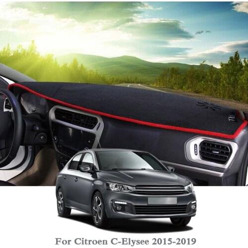 Car Styling Dashboard Avoid Light Pad Instrument Platform Cover Mats Rose For Citroen C-Elysee 2015-2019 LHD&RHD Anti-dust Pad