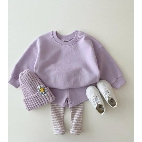 MILANCEL 2021 Autumn New Baby Clothes Set Solid Hoodies and Pants 2 Pcs Boys Suit Casual Infant Sweatshirts Set