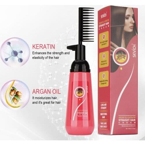 Sevich 150ml Hair Straightening Cream Keratin Hair for Women Salon Fast Smoothing Nourishing Easy Use Repair Damaged Hair