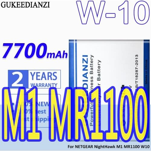 High Capacity GUKEEDIANZI Battery W-10 7700mAh For NETGEAR NightHawk M1 MR1100 W10