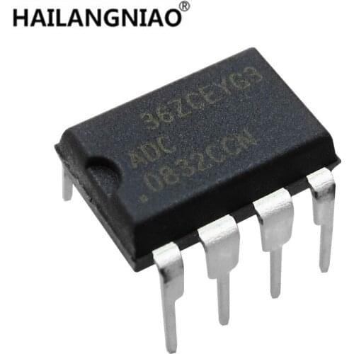 100% Original New ADC 0832CCN ADC0832 ADC0832CCN 8-Bit Serial I/O A/D Converters with Multiplexer Options DIP-8 IC x 10PCS