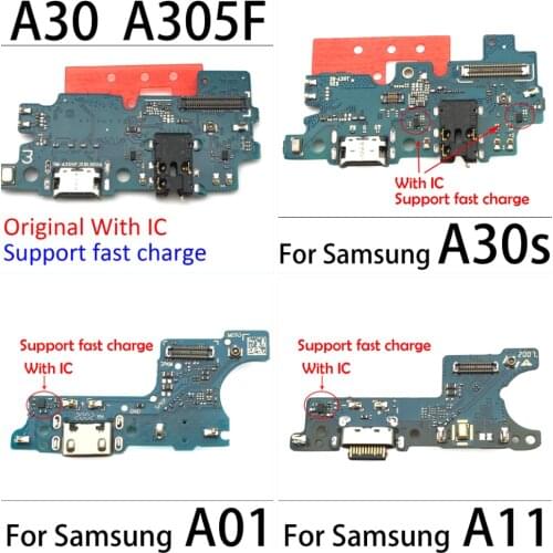 50PCS Full Original For Samsung A10 A20 A30 A40 A10S A20S A30S A01 A11 A12 USB Charging Port Connector Board Part Flex Cable