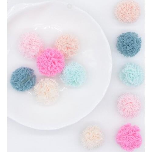 50Pcs/lot 15mm Colorful Elastic Mesh Chiffon Ball for DIY Children Headwear Bow Accessories Handmade Baby Clothes Hat Decor C28