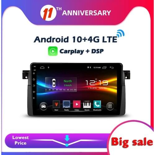 6GB + 128GB Carplay DSP Android 10.0 4G LTE Car multimedia DVD Player GPS WIFI Bluetooth Auto Radio For BMW 3 E46 M3 Rover 75 MG