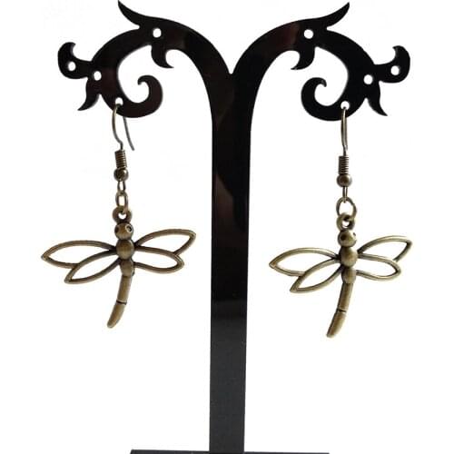 BOEYCJR Hollow Dragonfly Metal Drop Earrings Handmade Fashion Jewelry Dangle Earrings for Women Gift