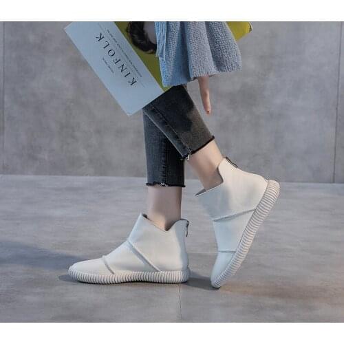 Martin boots womens new leather flat sole retro student soft sole boots single boot Cowhide womens shoe short tube shoebe