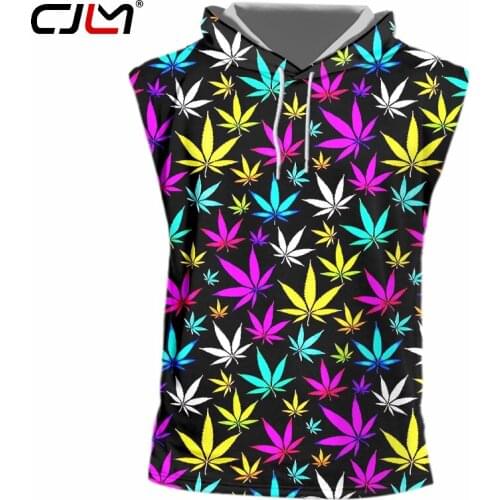 CJLM Summer Funny Human Face Sleeveless Men New 3D Printed Trend 6XL Habiliment Man Loose Hooded Tank Top