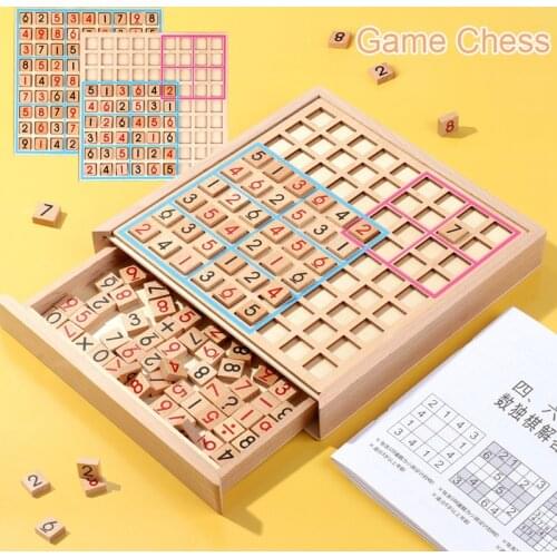 Wooden Chess Logic Training Board Children Sudoku Intelligence Reasoning Digits Toys Children Gifts Game Educational Toys