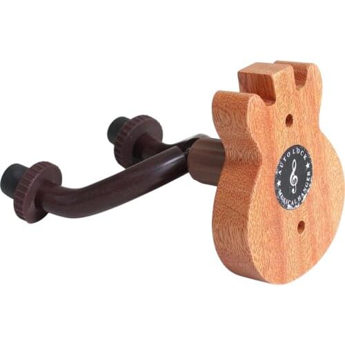 Sapele Wood Guitar Ukulele Wall Holder Support Bracket Rack W/ Mount Screws
