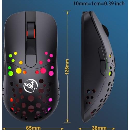 Dual-Mode Wired/Wireless Gaming Mouse,High Precision 2.4G Portable Mobile Optical Computer Mice with USB Receiver for PC