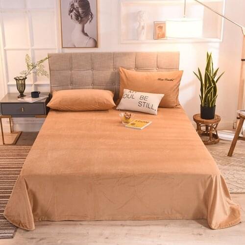 Flannel Bed Bedsheet Room Bedsheet Household Products Polyester Furniture Furniture Bed Sheets Single Plain Double Bedclothe