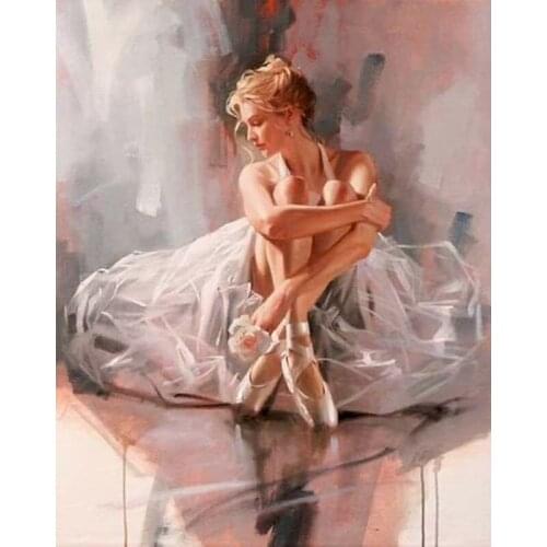 GATYZTORY Ballet DIY Painting By Numbers Beautiful girl DIY Oil Painting By Numbers Hand Painted Home Decorations Drawing Canvas