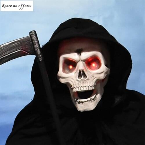 Zombie Light Grim Reaper Ghost Halloween Decoration Horror Haunted Doll Electric Props Creepy Skull Squelette Sickle Ghosts Toy