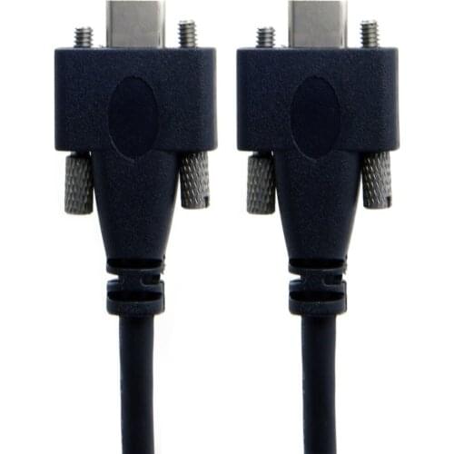 Jimier USB 3.1 Type-C Dual Screw Locking to Locking USB-C 10Gbps Data Cable 1.2m Panel Mount Type