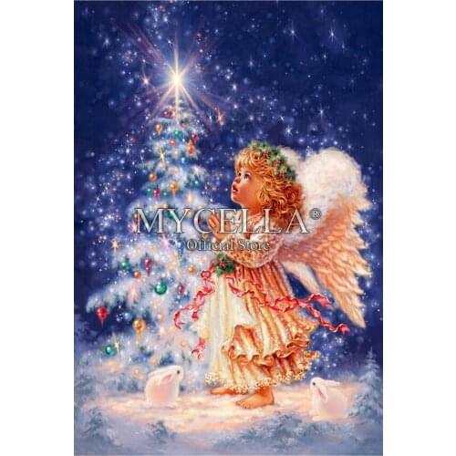 Winter Angel 5D DIY Diamond Painting My Christmas Wish Diamond Mosaic Cross Stitch Diamond Embroidery Wall Stickers Home Decor