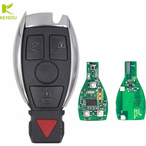 KEYECU 3+1Button Replacement Remote Key Fob 315/433Mhz with BGA Chip for Mercedes-Benz A E S G CLK SLK ML Class 2000