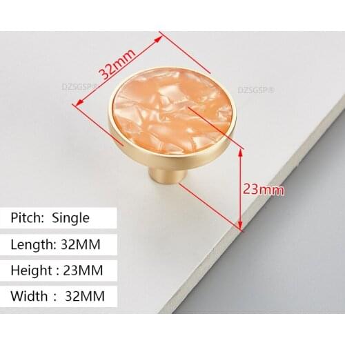 "Kitchen Cupboard Hardware Brass Nordic Style Circular Cabinet Drawer Knob Copper Dresser Furniture Pull Bathroom Handle"