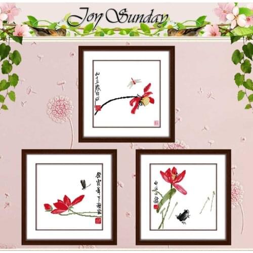 The lotus of Bai Shi counted Cross Stitch 11CT 14CT Cross Stitch Set Wholesale DIY Cross-stitch Kit Embroidery Needlework