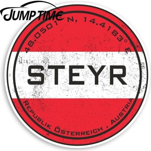 Jump Time Steyr Austria Vinyl Stickers - Flag Travel Sticker Luggage Window Bumper Decal Waterproof Car Accessories