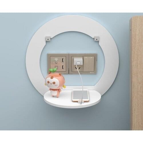 Wall-mounted storage rack Hole-free wall shelf creative flower pot stand Home storage organizer Socket rack Decorative frame