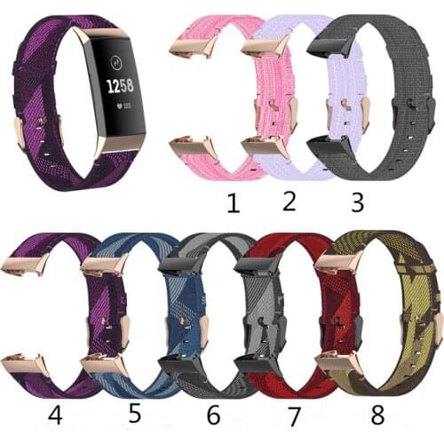 Nylon Denim Watchband Strap for Fitbit Charge 4/ 4SE/ 3/ 3SE Smart Watch Universal Wristband Watch Strap Bracelet Repair Part