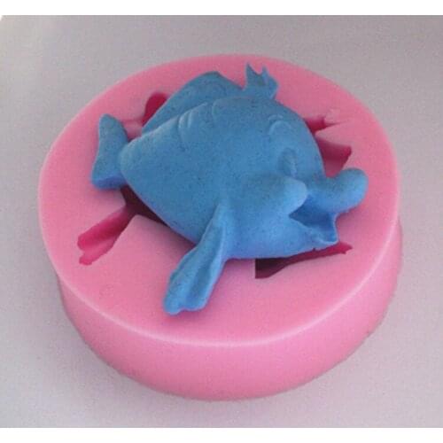 New Q version little fish silicone fondant cake molds soap chocolate mould for the kitchen baking clay mould FM245