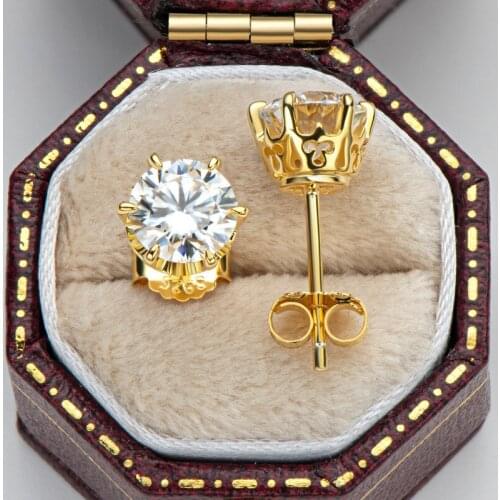 Real 0.5-1 Ct Moissanite Stud Earrings For Women Silver Color Sparkling Earrings Top Quality Party Earrings Jewelry For Girls