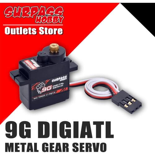 SURPASS Hobby Waterproof Servos 9g Metal Gear S0009M Baja RC ESC for 1/8 1/10 Scale RC Cars Airplane Boat Ship Duct Plane
