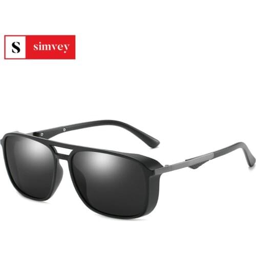 Simvey Retro Gothic Steampunk Sunglasses for Women Men Oversized Wrap Around Polarized Punk Sunglasses UV400 Protection