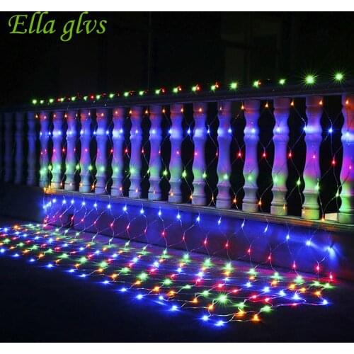 10pcs Net Led String Light Christmas Outdoor Waterproof 1.5X1.5m Fairy String Holiday Wedding Party Decoration