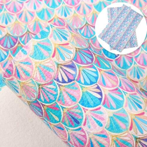 20*33cm Shell Plaid Pattern Faux Synthetic Leather Fabric For Bows Gifts Box Head Accessories Crafts DIY Handmade,1Yc17645