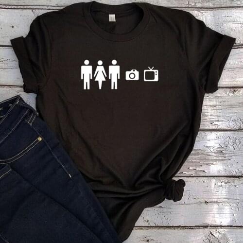 Person Woman Man Camera TV Shirt Graphic Tees Harajuku Trump 2020 Clothes Plus Women Vintage Clothes 90s Thanksgiving