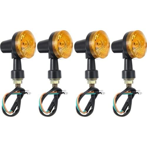 Universal 4pcs 12V 5W Motorcycle Scooter Amber Turn Signal Light Indicators Lighting Day-time Running Lamp DIY Moulding