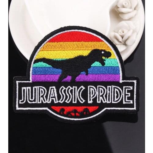 Iron On Patches Jurassic Park Patch On Clothes Embroidered Patches For Clothing Dinosaur Patch Sew On Garment Apparel Accessory
