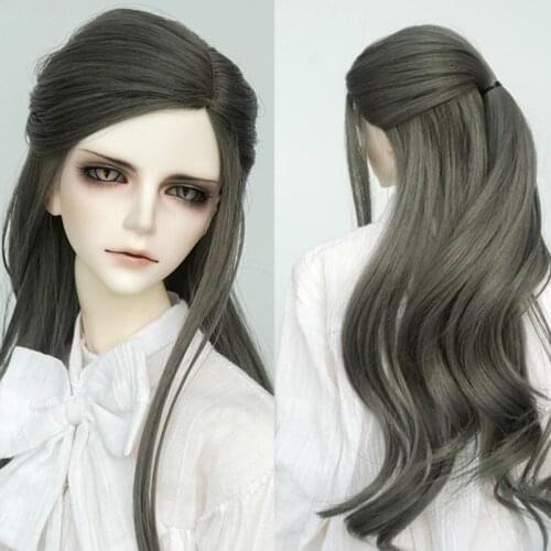 1/3 1/4 1/6 Bjd sd Wig Long Dark Grey Wavy Hair High Temperature Wire BJD Wig For BJD Doll