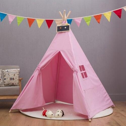 1.5M Portable Childrens Tents Play House Kids Cotton Canvas Indian Play Tent Wigwam Child Little Teepee Living Room Decoration