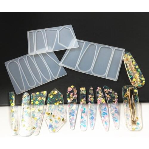 1pcs/lot New hair clip drop mold DIY personality INS hair clip crystal drop accessories mirror mold materials
