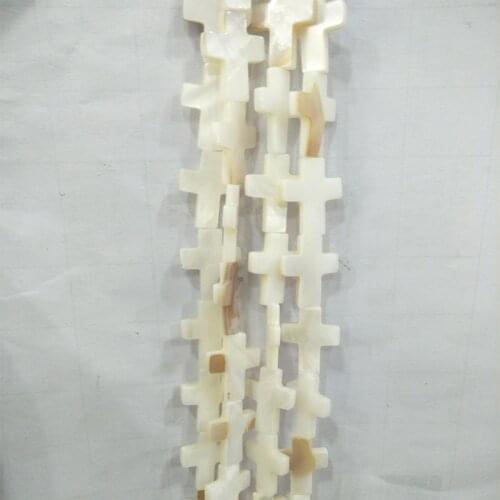 14x19mm Natural Shell Beads Cross Shape Loose Seashell Beads For Fashion DIY Jewelry Making Accessories Strand 15'' Good Quality