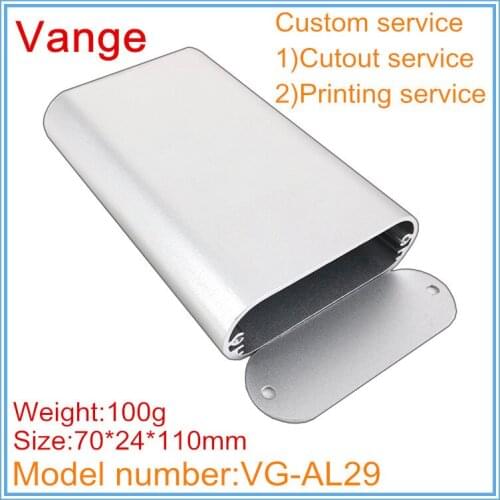 2pcs/lot Industry injected aluminum distribution boxes 6063-T5 aluminum diy enclosure 70*24*110mm for hand-held equipment