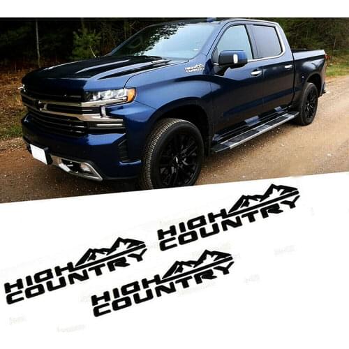 250Pcs Gloss High Country Emblem Fender Door Tailgate Badge For Silverado OEM Black Chrome Red