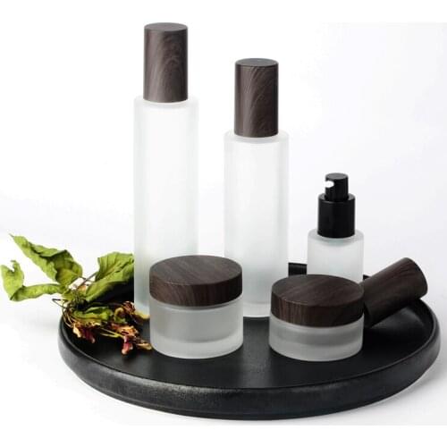 300pcs/lot 30ml 50g 30g100ml frosted glass pump bottle for serum/lotion/emulsion/foundation cosmetic packing empty cream jar