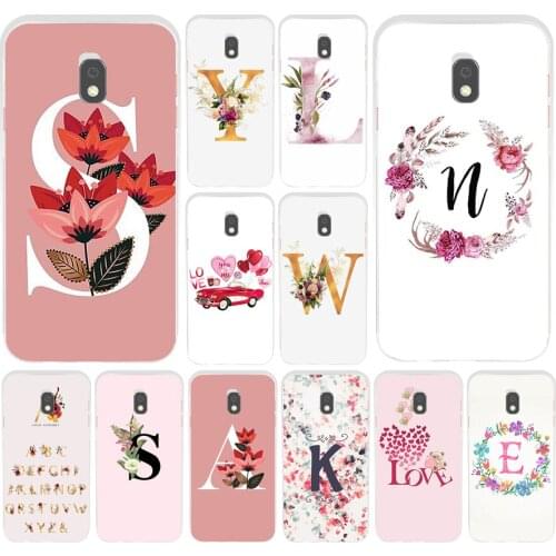 37AS Alphabet Letter Soft Silicone Tpu Cover phone Case for Samsung Galaxy J2 J3 J4 J5 J6 J7 Prime 2016 2017 Plus 2018