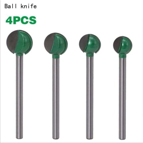 4pcs ball cutter carving ball knife woodcarving root carving cutter head woodworking spherical ball cutter 6mm straight handle g